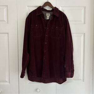 Vintage L.L. Bean Corduroy Shacket Men's L-Tall Button Down Heavy Shirt Jacket